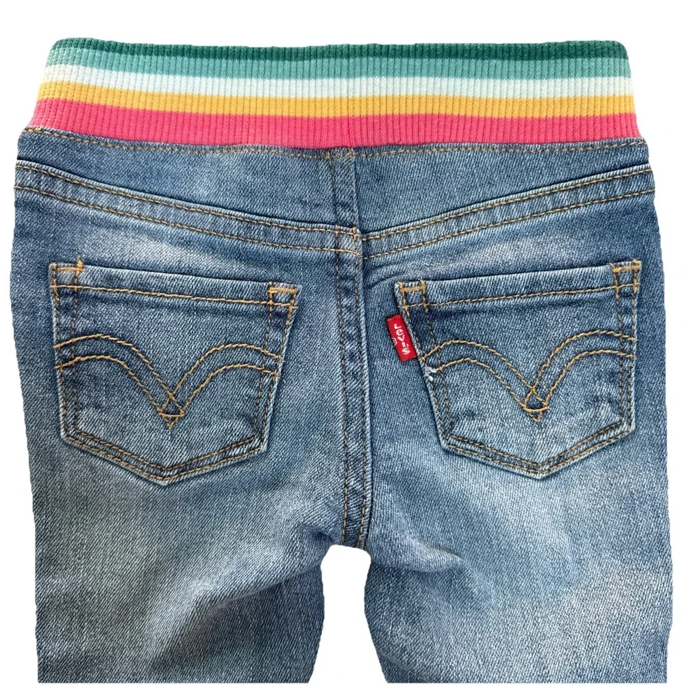 Levi's‎ Skinny Jeans Infant Rainbow Waist Pull-On Medium Wash Size 3 Months